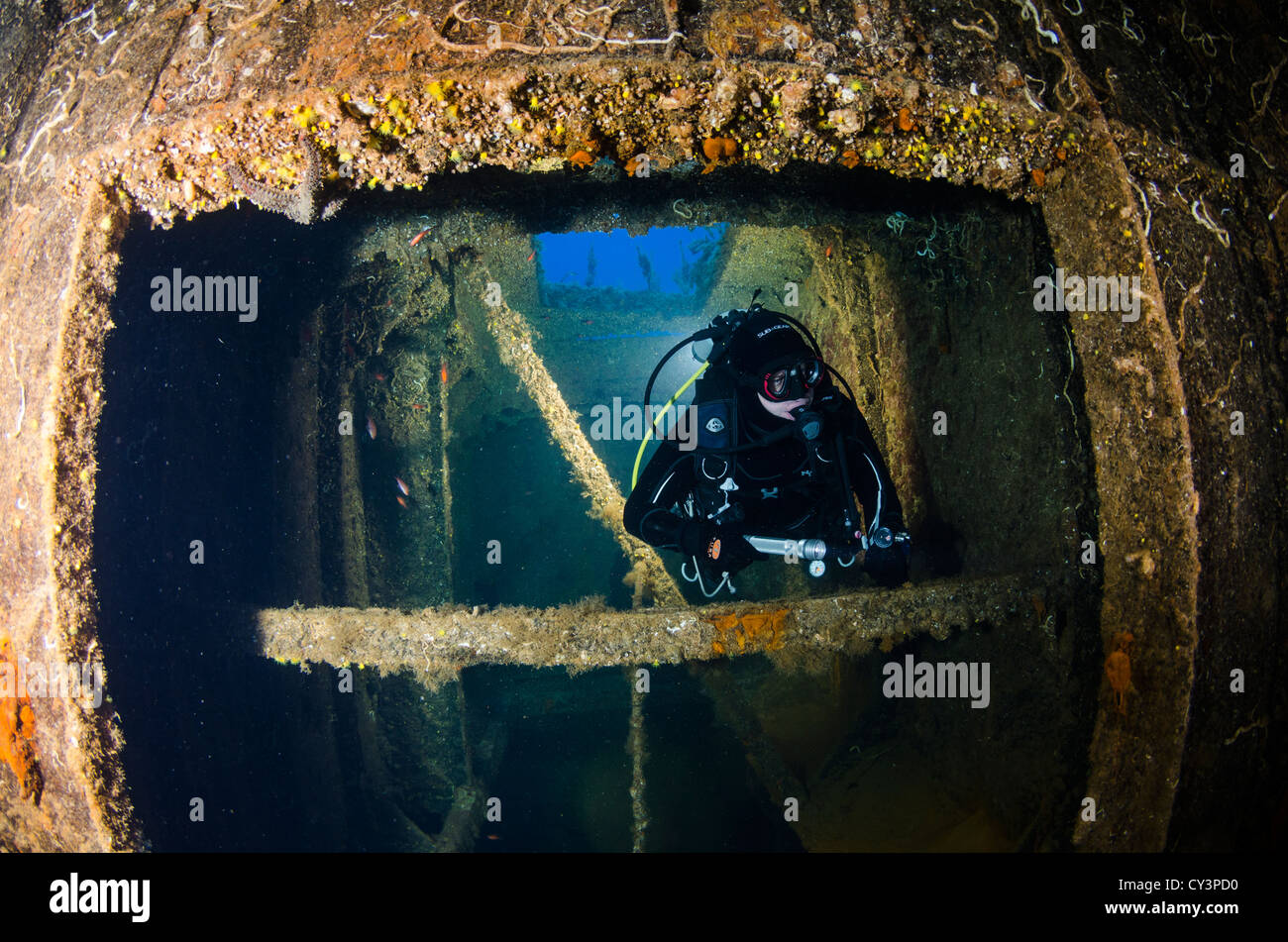 Wreck of Romagna, Cagliari, Sardinia, Italy, Mediterranean Stock Photo