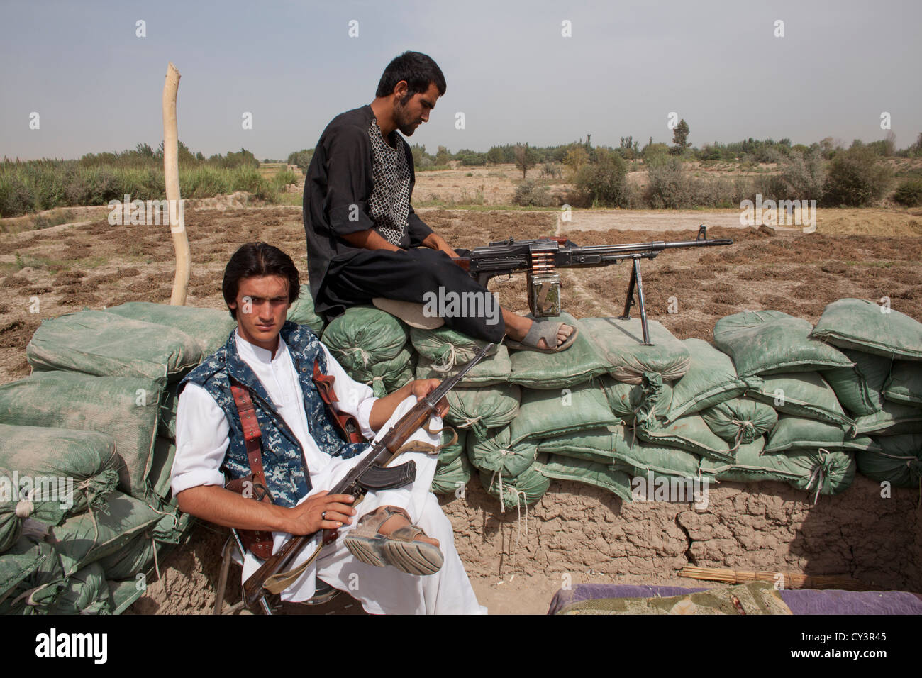 Estimated 10.000 Arbaki fighters(warlords) in Kunduz province. Stock Photo