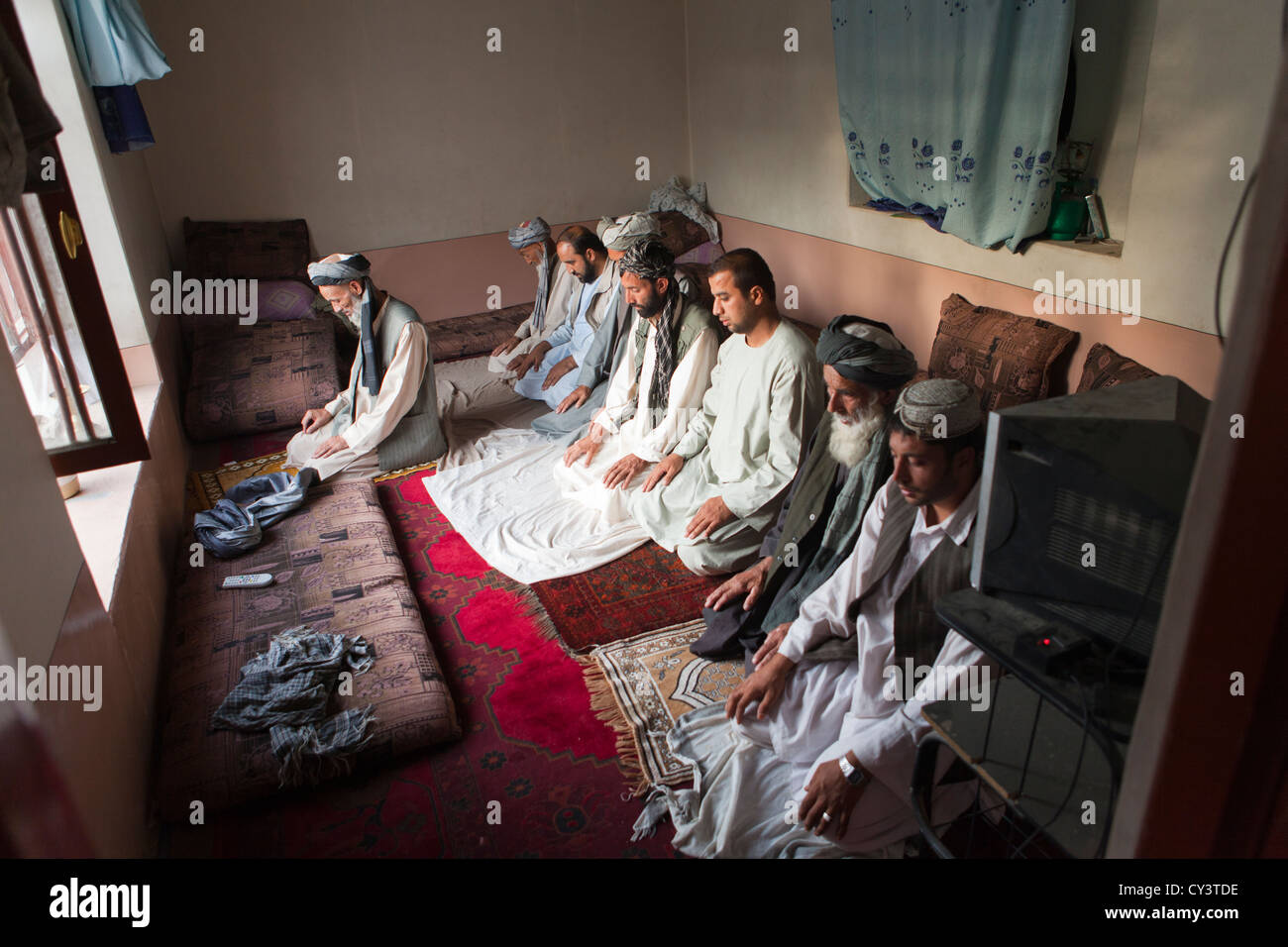 family members of victims who died in Kanam bloodbath where 12 people were killed by a warlord. Stock Photo