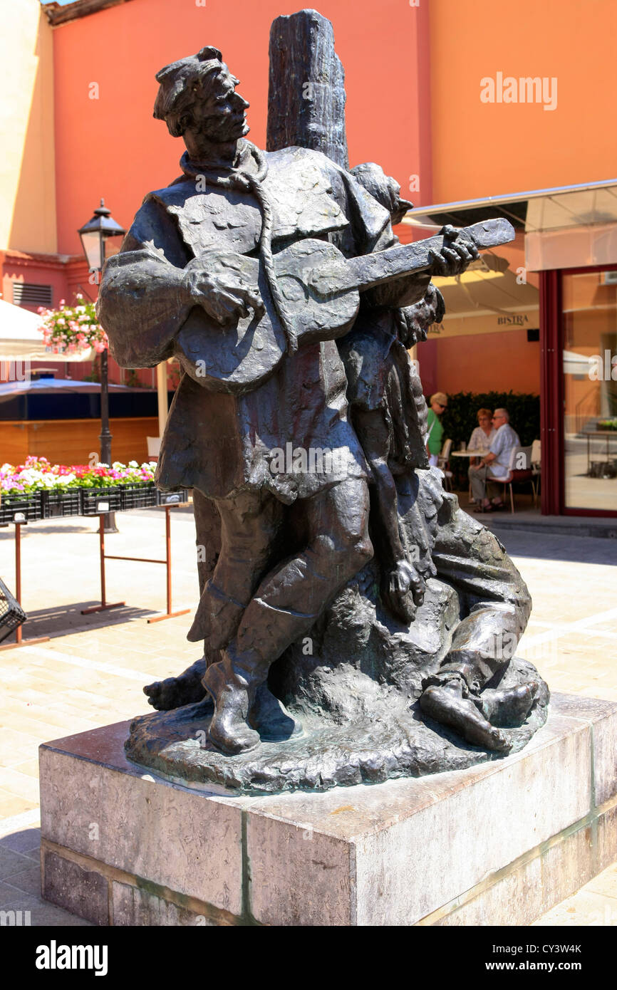 Petrica Kerempuh statue at Dolac Square Zagreb Stock Photo