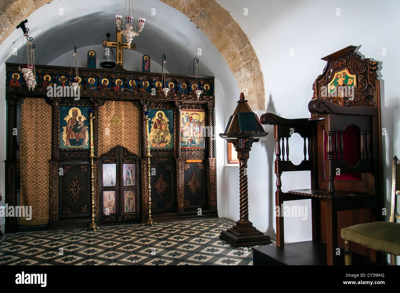 Chapel, Monastery of St. John, Halki. Stock Photo