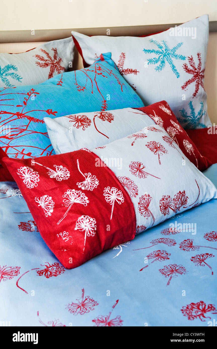 One bedroomed Victorian flat in North London with fabric design by Michele Oberdieck Stock Photo