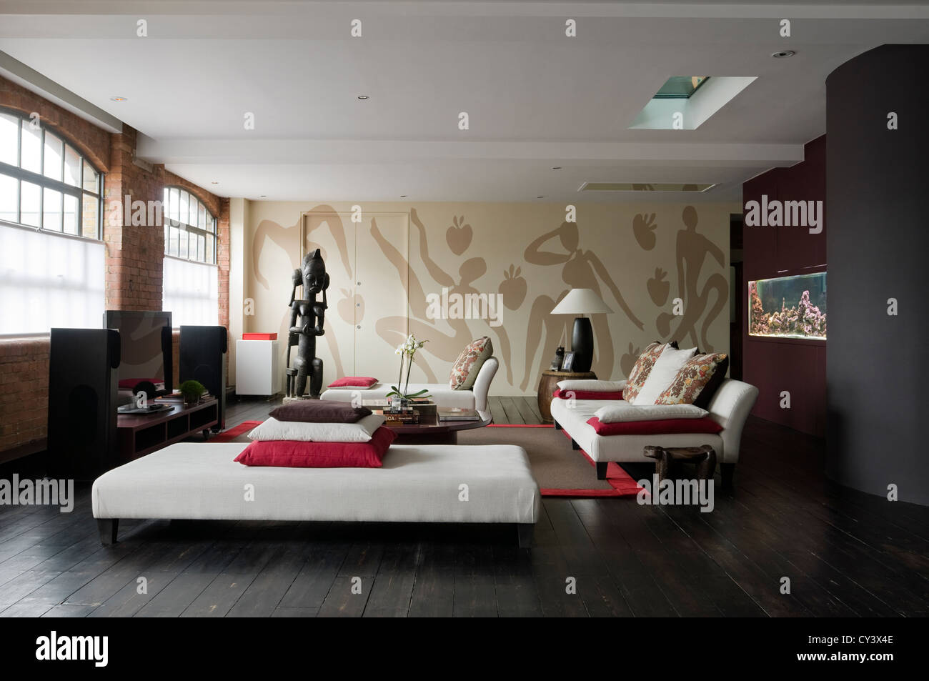 Shoreditch warehouse conversion with interior design by Niloufar Bakhtiar-Clignet Stock Photo