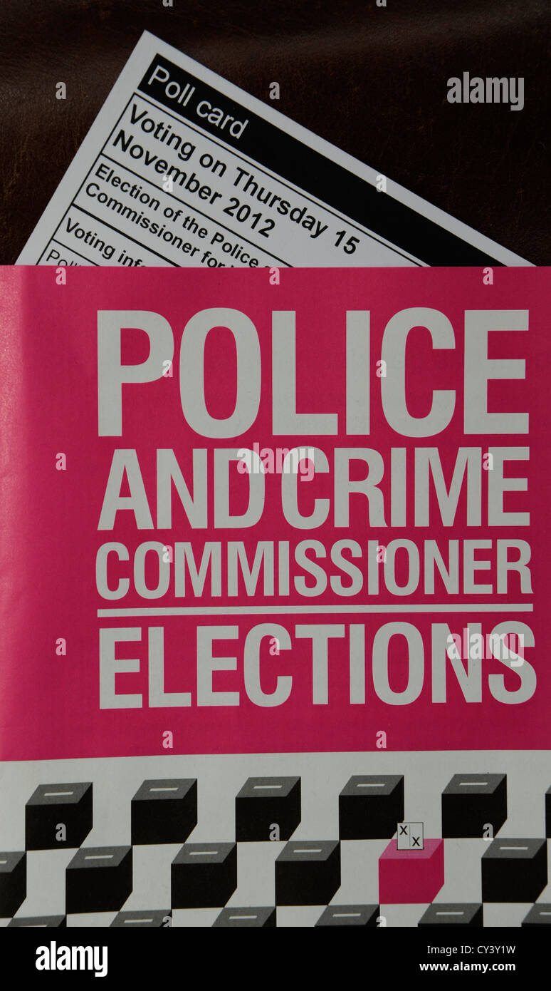 Police and Crime Commissioner Elections booklet with poll cards for November 15th election Stock Photo