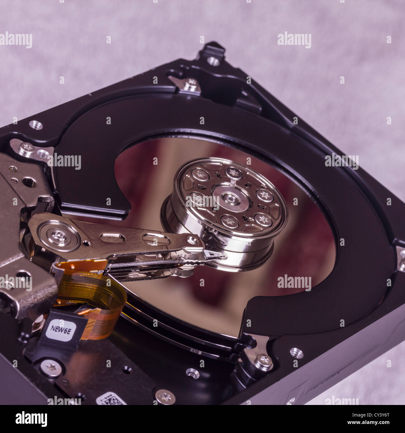 Close up of an hard disk drive internal components Stock Photo Alamy