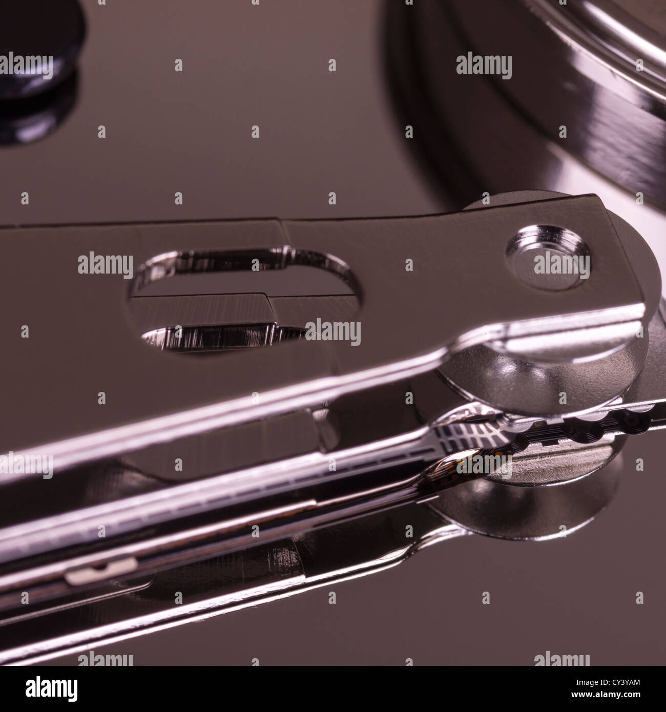 Close up of an hard disk drive internal components Stock Photo Alamy
