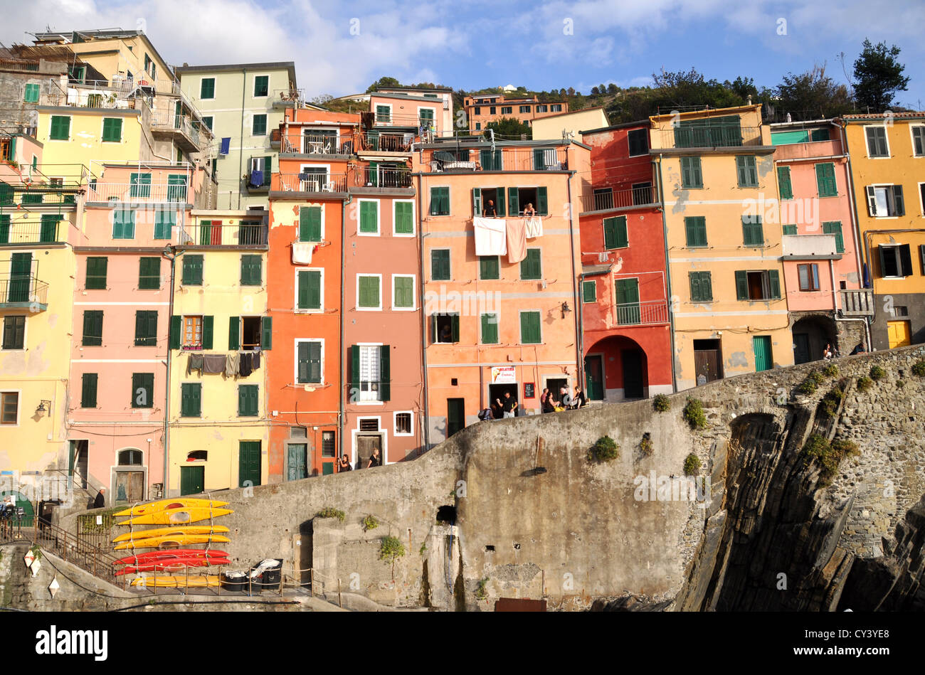 The village of Riomaggiore, Cinque Terre, Liguria, Italy Stock Photo