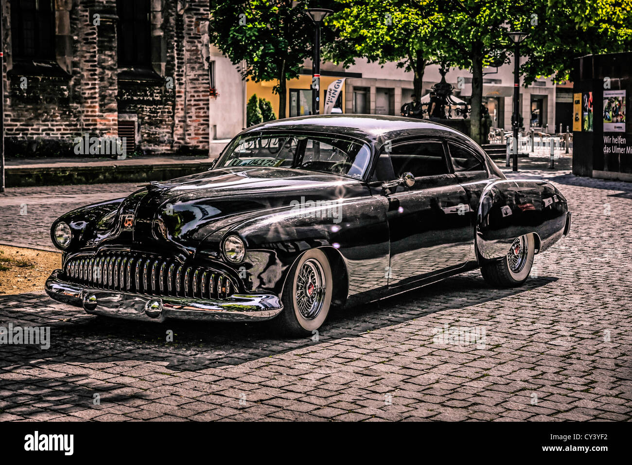 Black 1950s Custom American Car in Ulm Germany Stock Photo Alamy