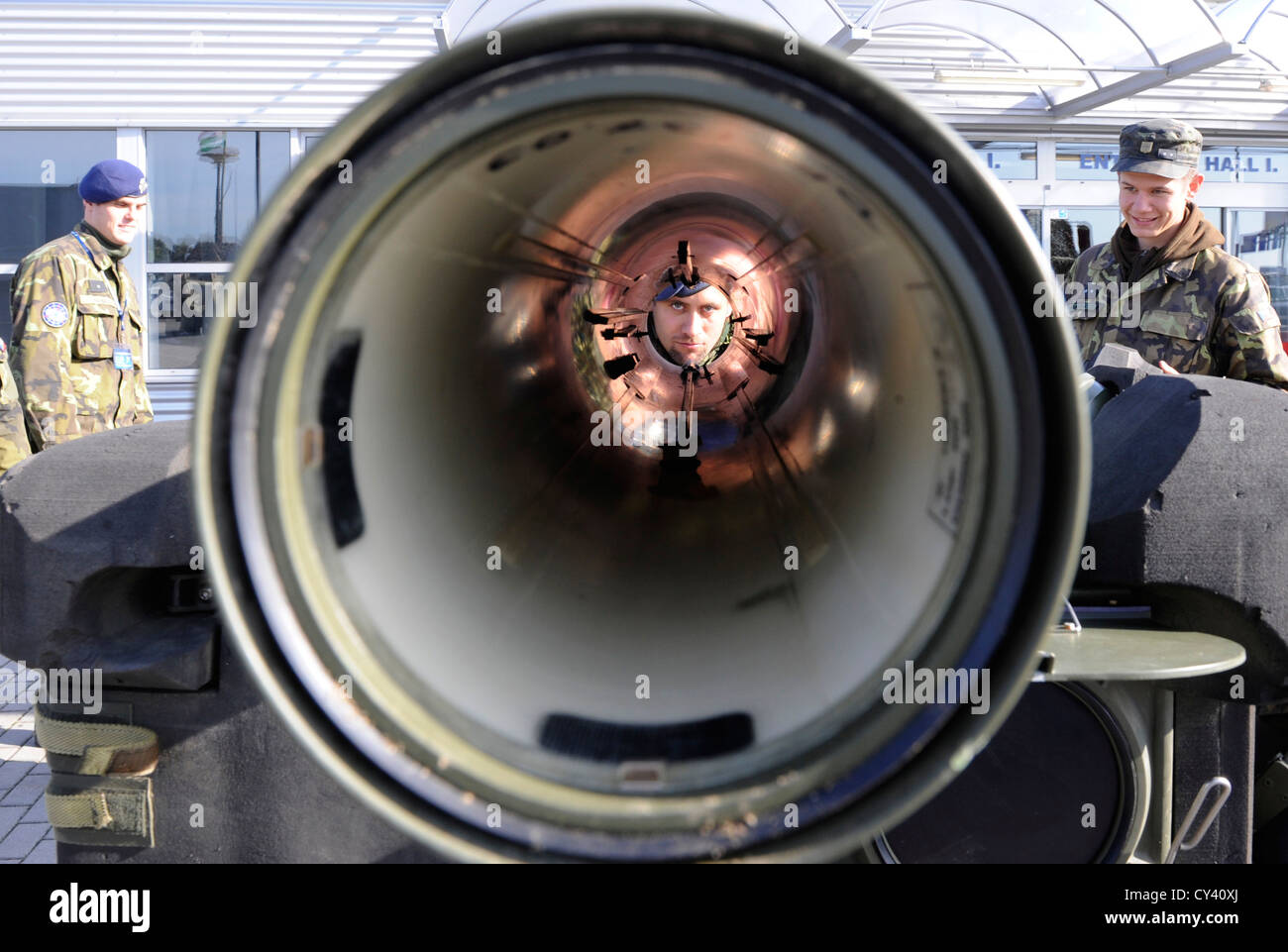 The international military exhibiton Future Soldier starts in Prague Czech Republic October 17 2012. exhibition focuses on Stock Photo