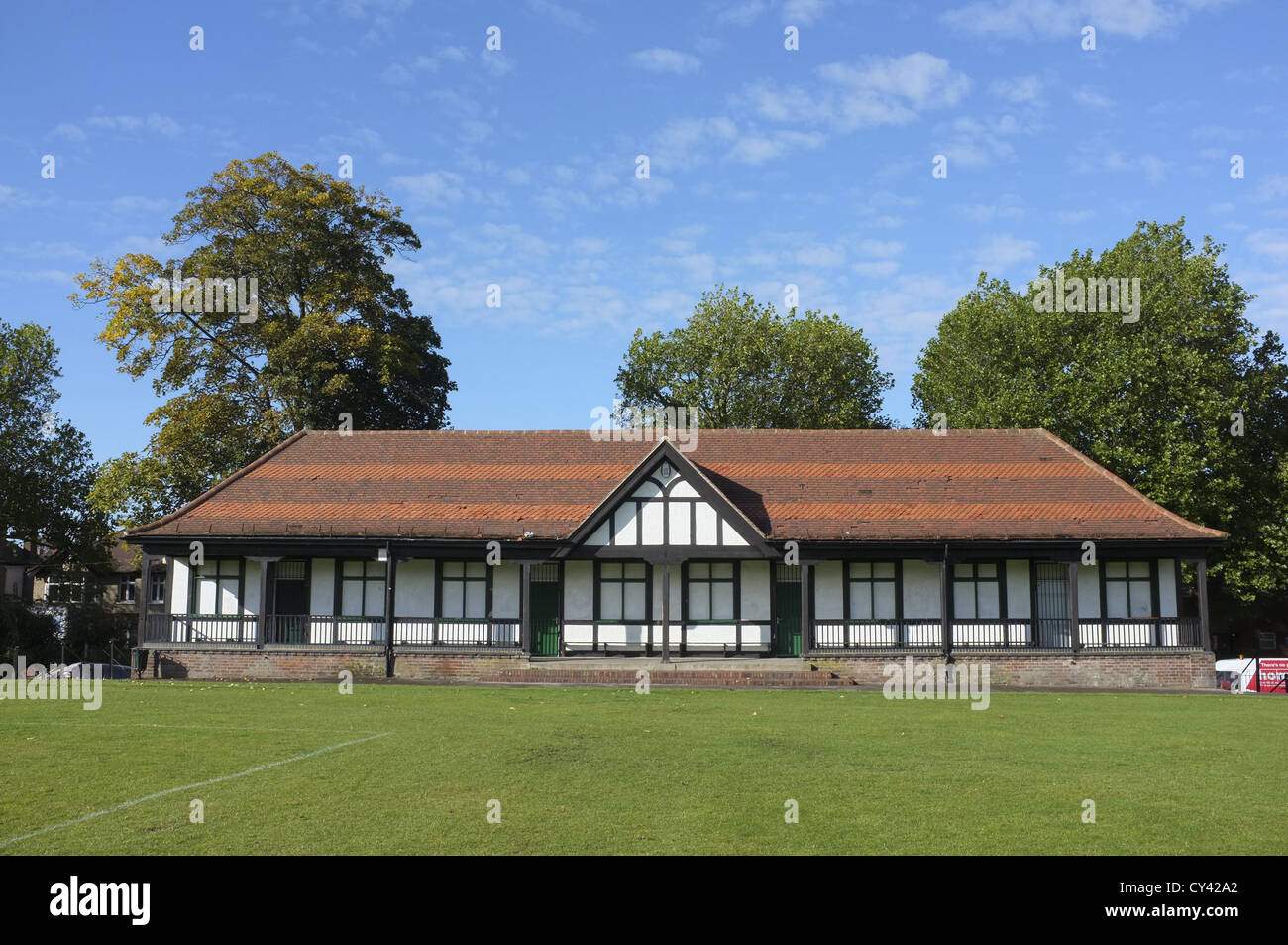 Cricket Pavilion Club House Stock Photo