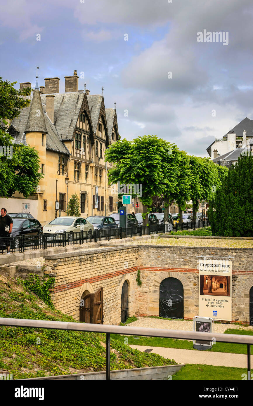 place-du-forum-and-the-underground-caves-in-reims-france-stock-photo