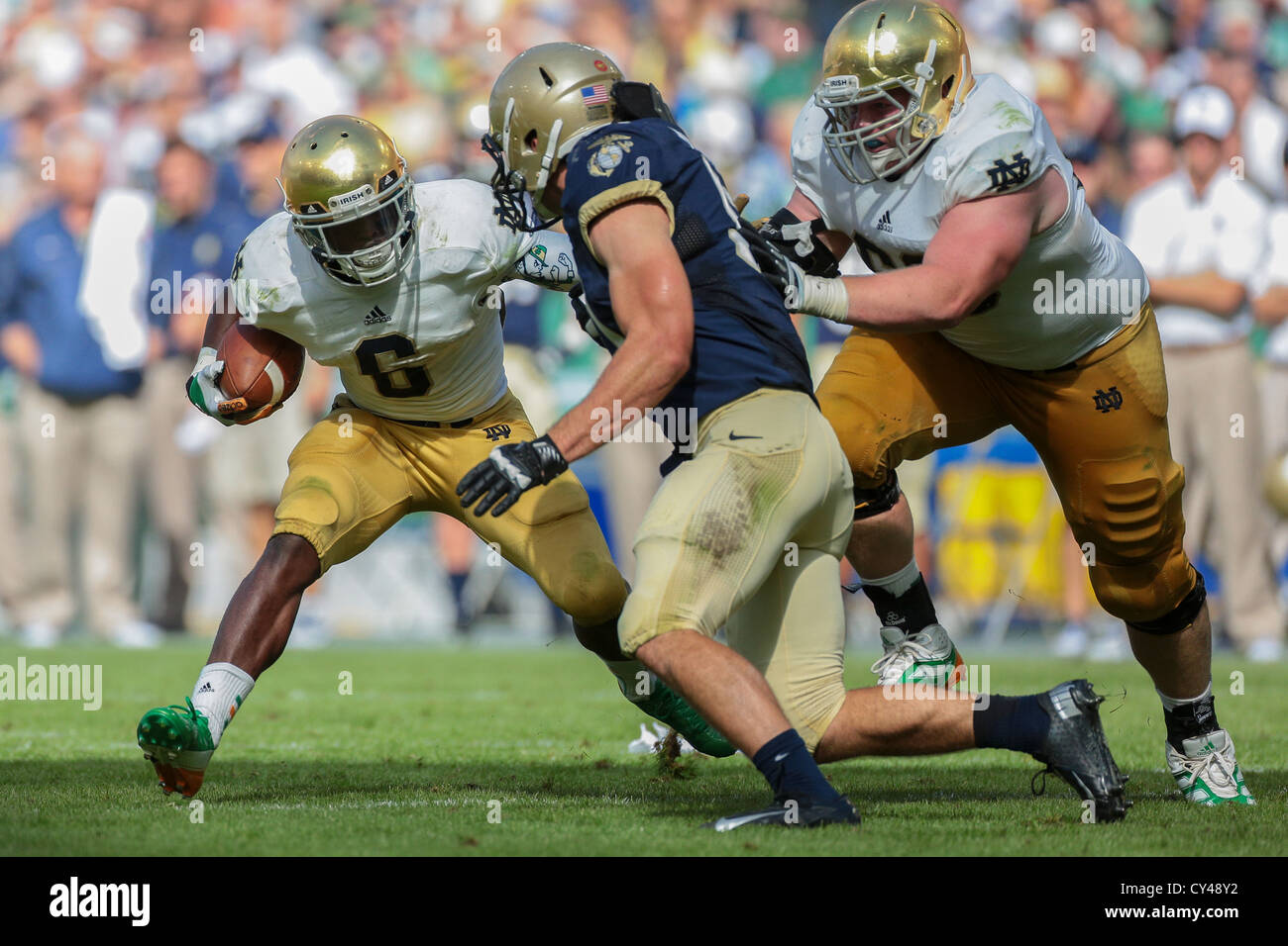 DUBLIN, IRELAND SEPTEMBER 1 RB Theo Riddick (6 Notre Dame) runs with