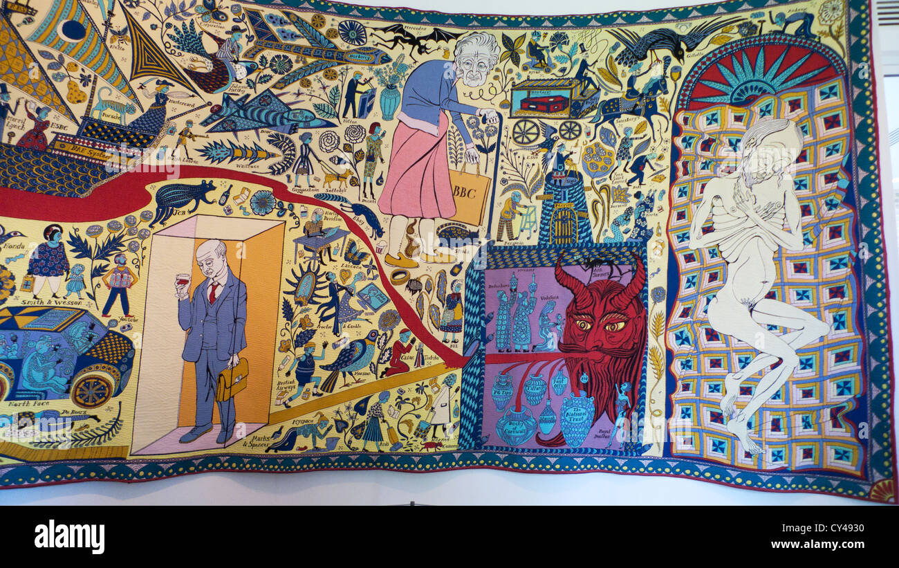 Grayson Perry Walthamstow Tapestry details of the end of life at