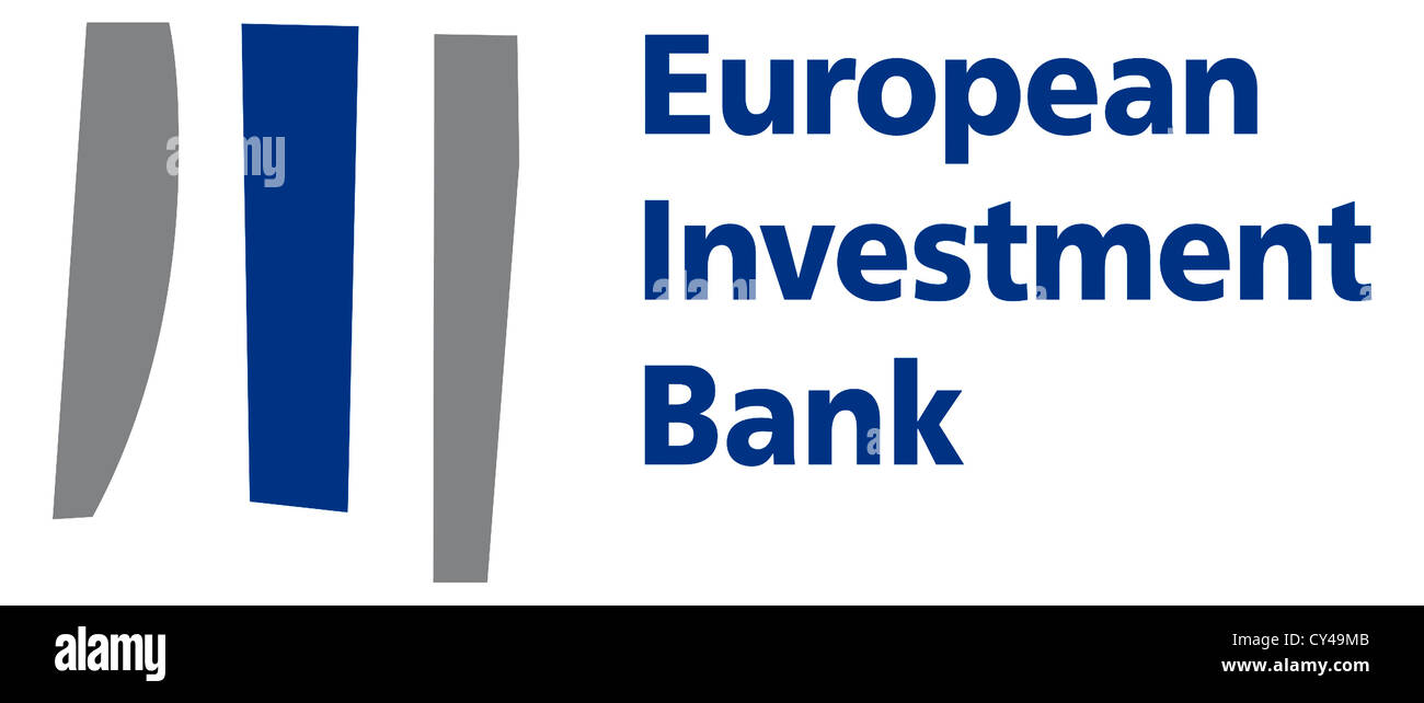 Logo of the European Investment Bank EIB with seat in Luxembourg. Stock Photo