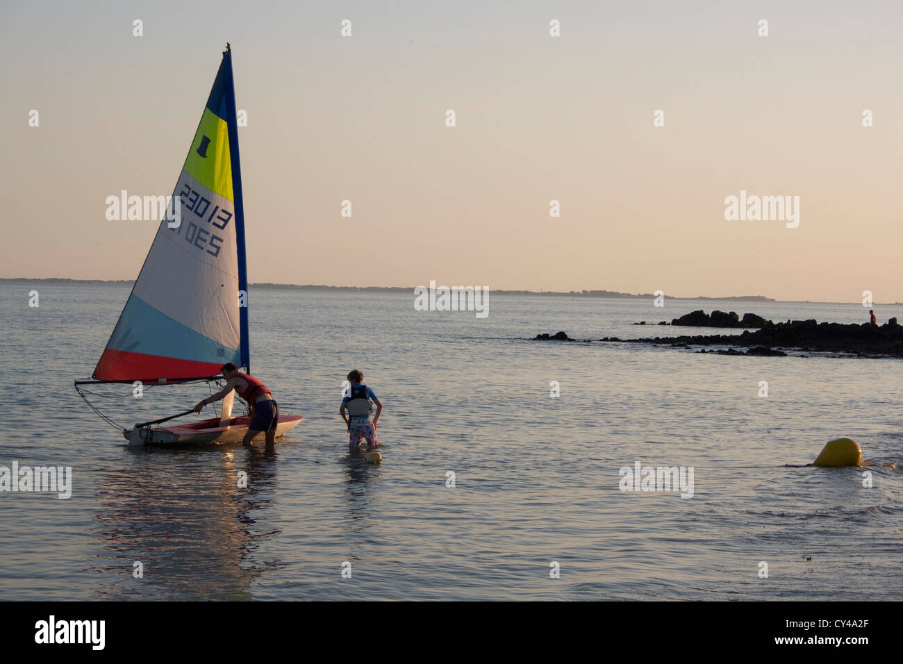 Plage De Kervillen At Sunset La Trinite Sur Mer Morbihan