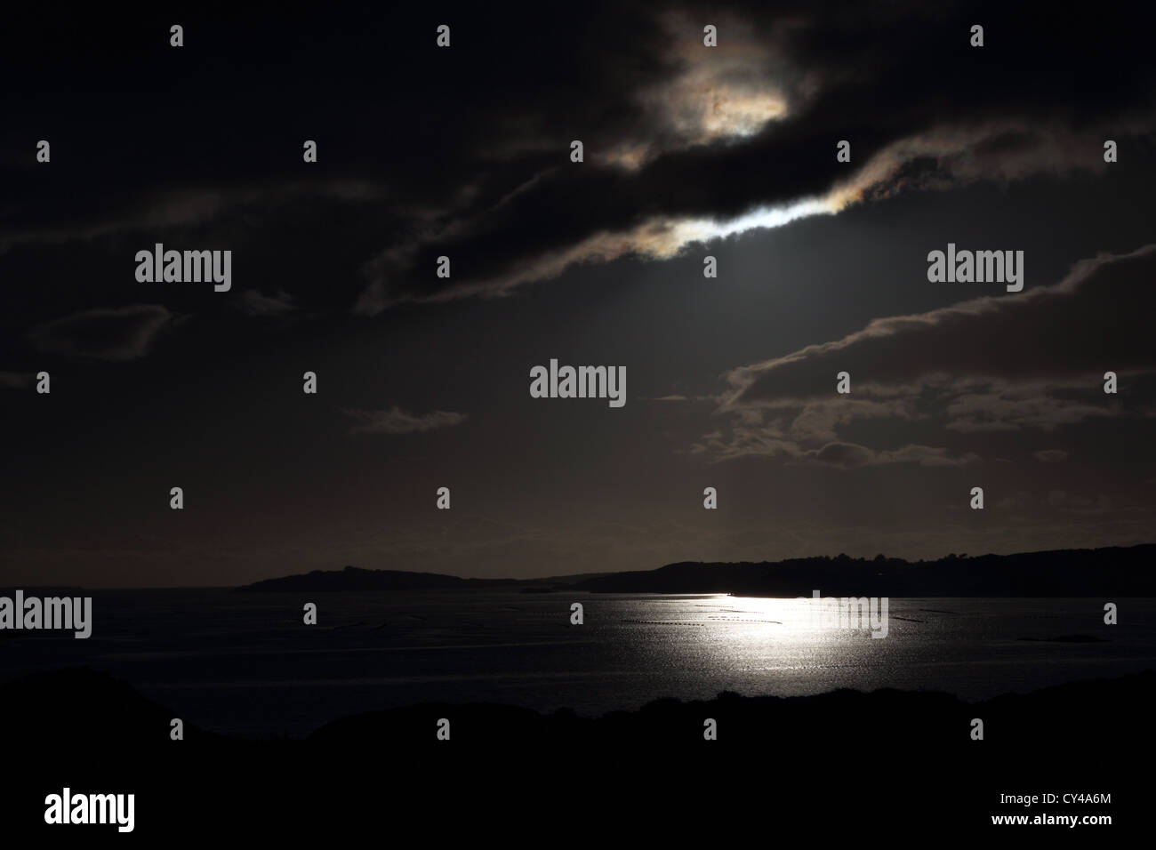 Moonlight on Roaringwater Bay Stock Photo