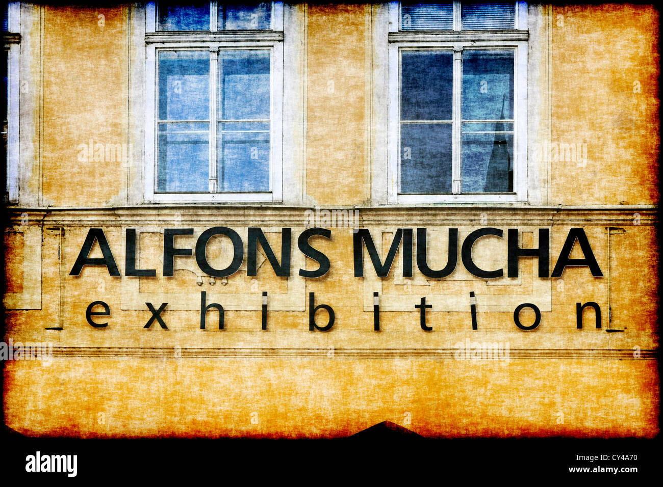 Alfons Mucha Exhibition gallery in Staromestska Square Prague Stock