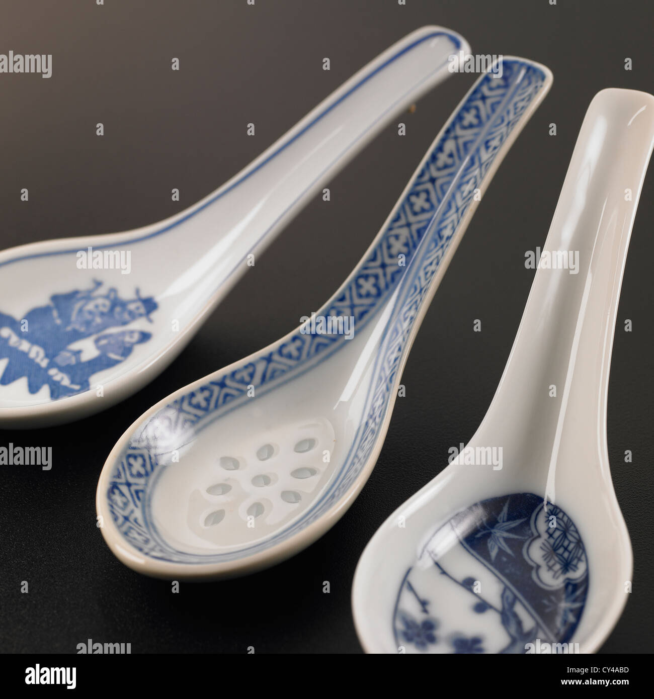 Chinese soup spoons Stock Photo Alamy