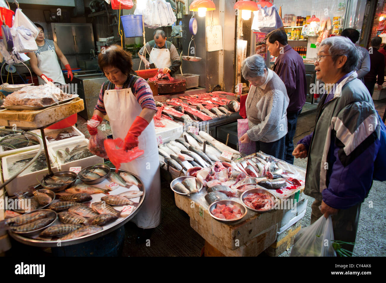 fish market in Hongkong Stock Photo