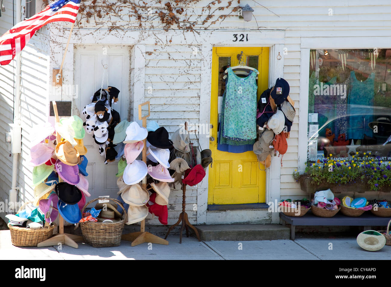 The Secret Garden, a store on the main street of Wellfleet, MA Stock