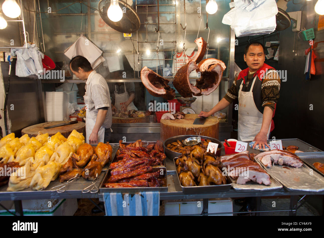 Meat Market In Hongkong China Stock Photos & Meat Market In Hongkong