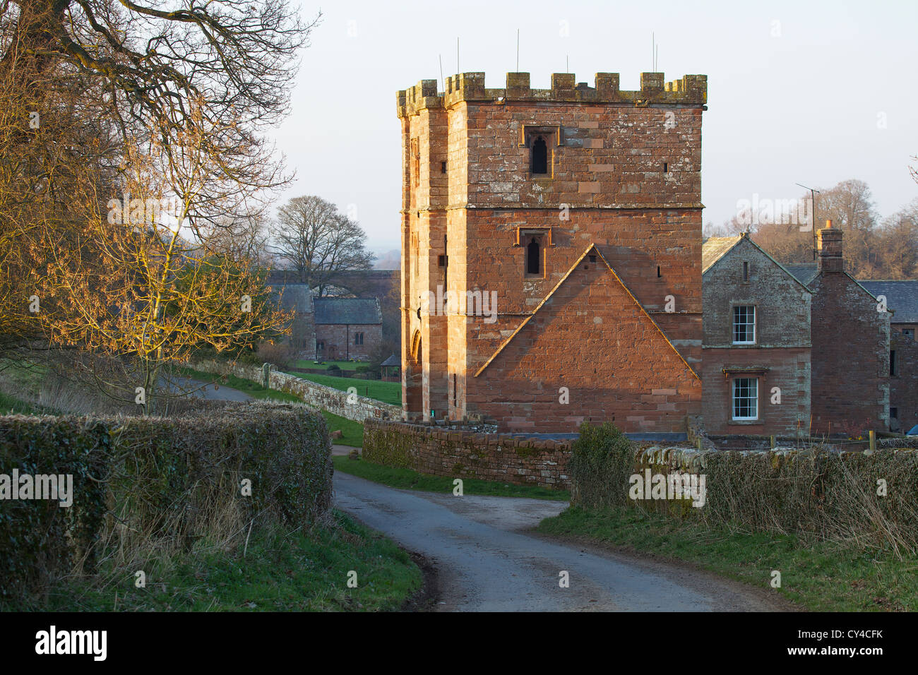 Wetheral Priory Gatehouse,Eden, Wetheral, Carlisle, Cumbria, UK Stock
