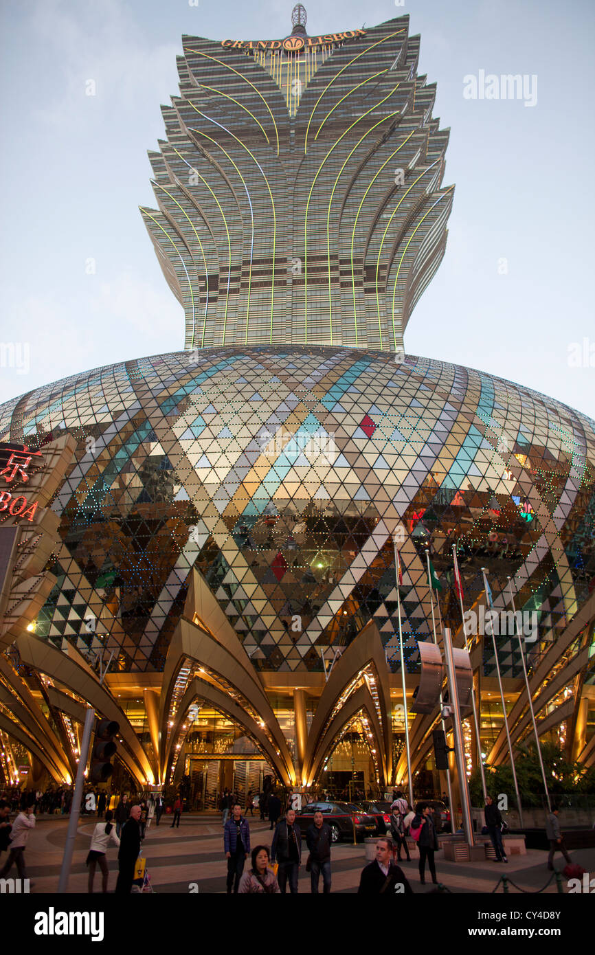 grand lisboa is a casino in Macau, China Stock Photo