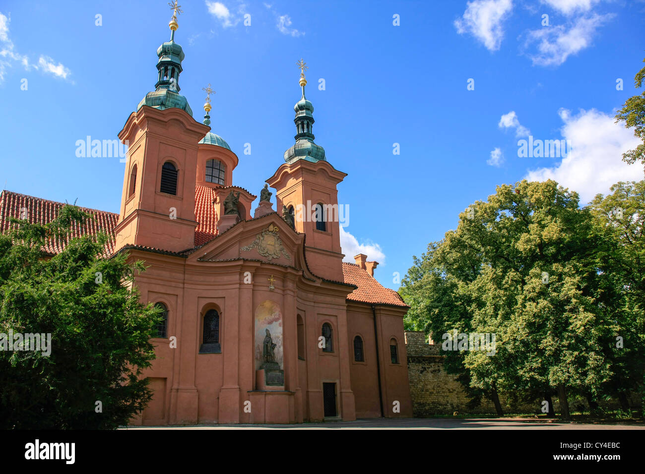 St. Vavrinec Church in Petrin Park Prague Stock Photo