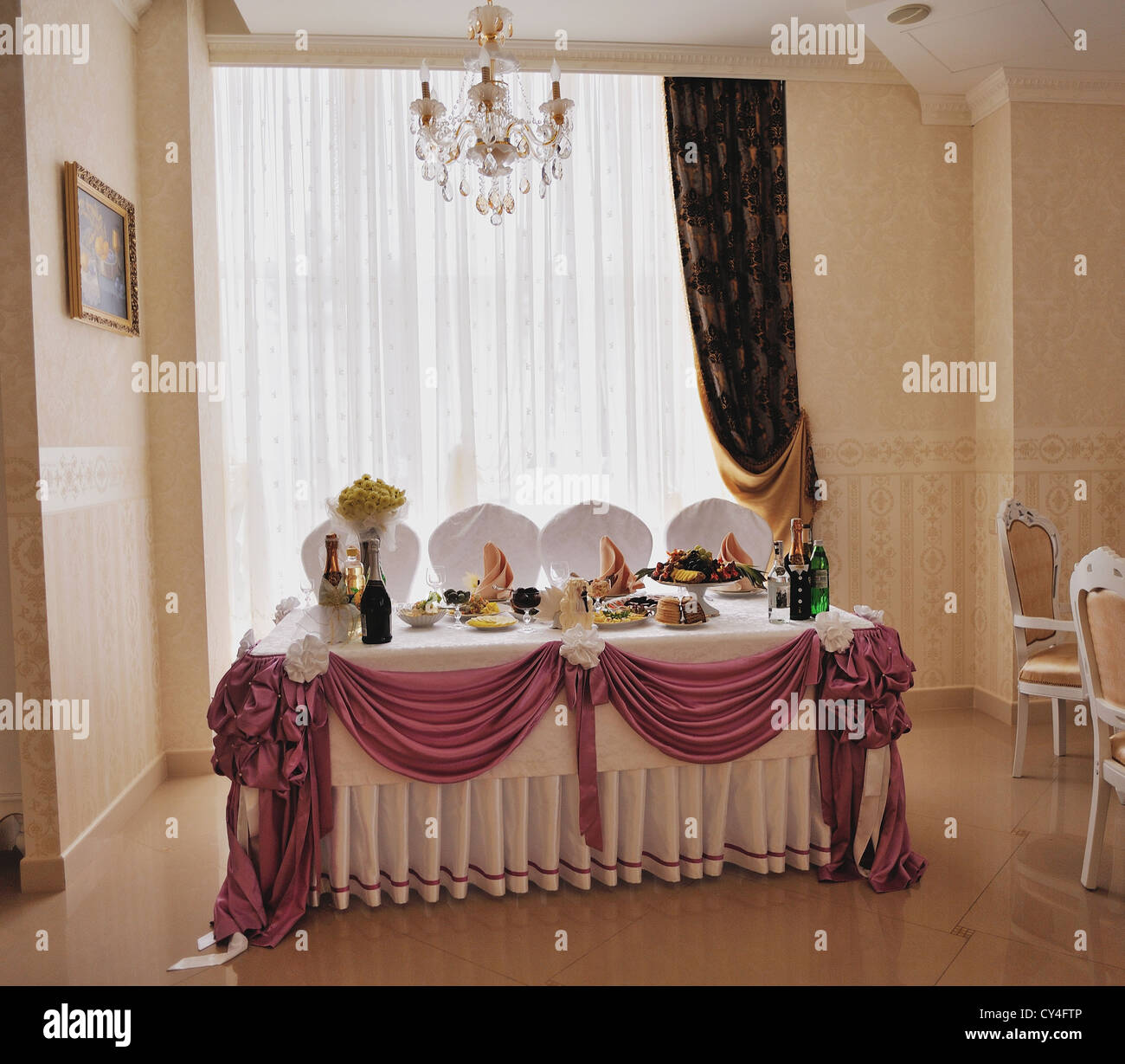 wedding reception in a restaurant Stock Photo