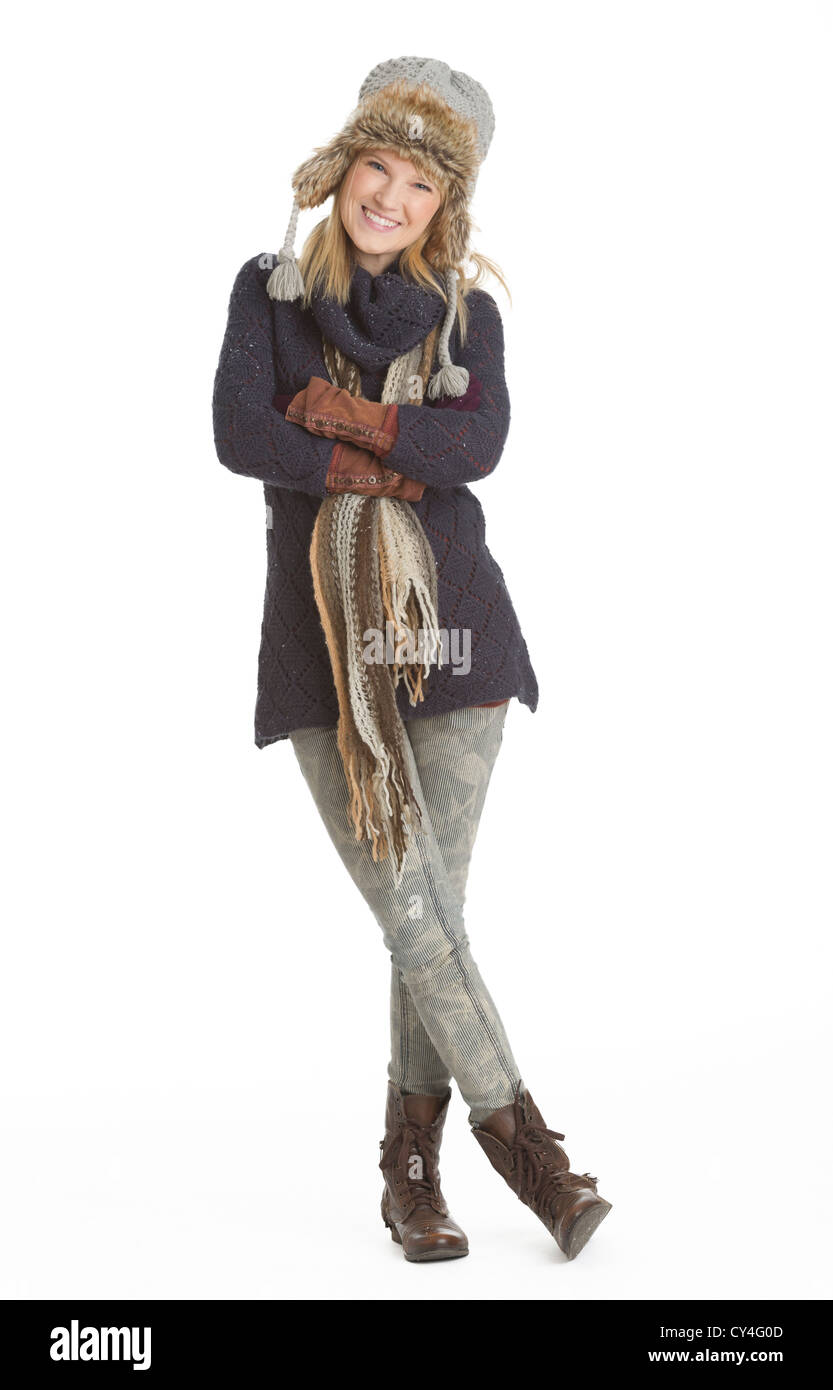 Portrait of woman smiling, studio shot Stock Photo - Alamy