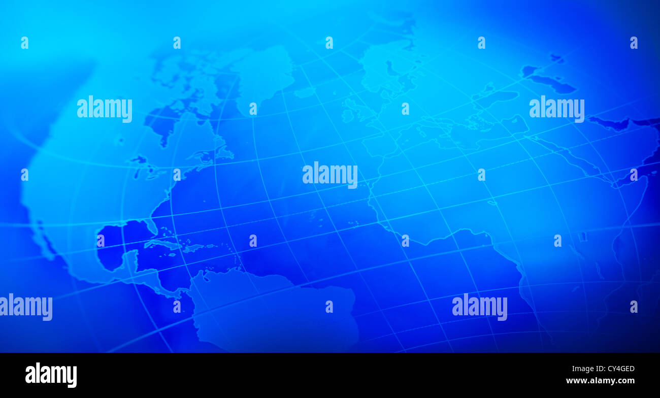Blue world map, studio shot Stock Photo - Alamy