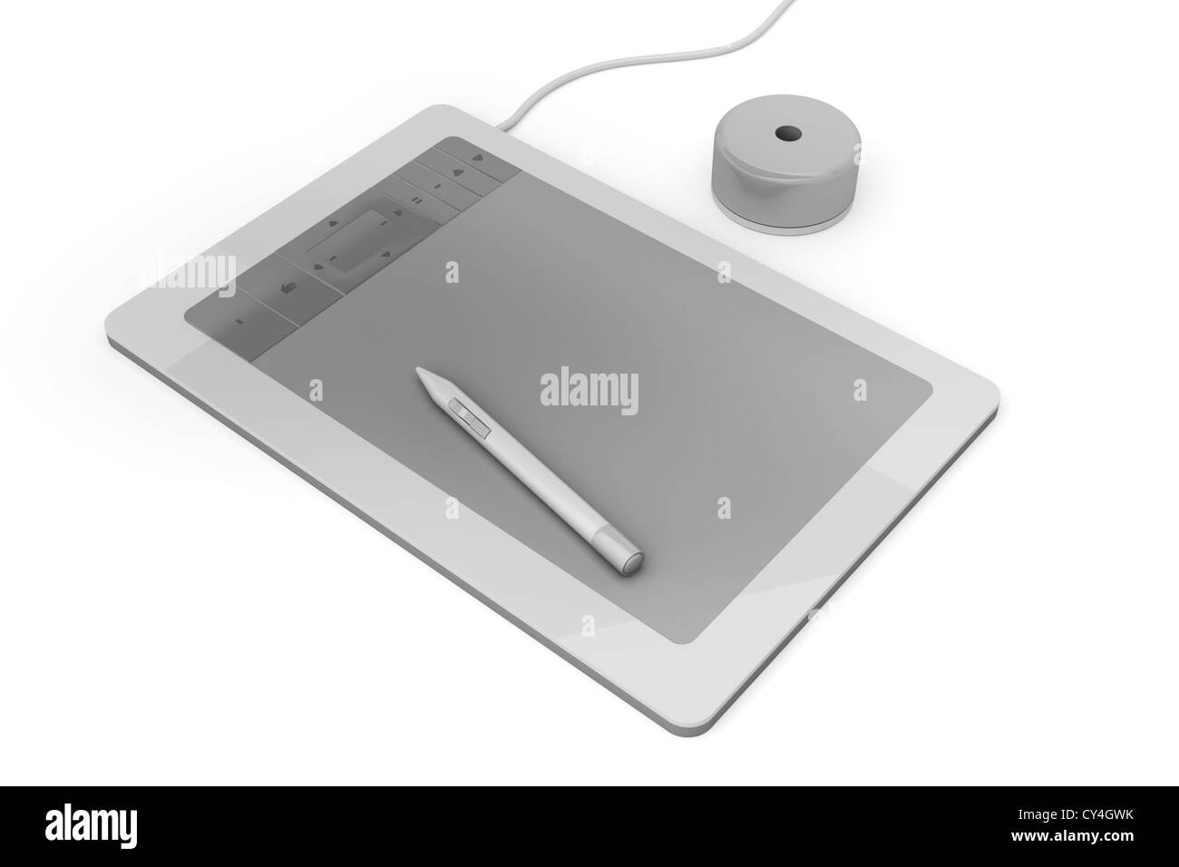 Graphic tablet on white background Stock Photo Alamy