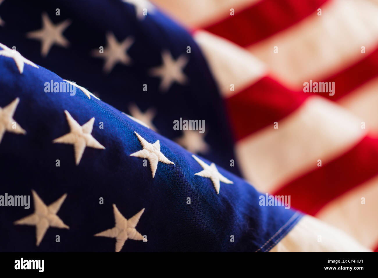 Detail of US flag, studio shot Stock Photo