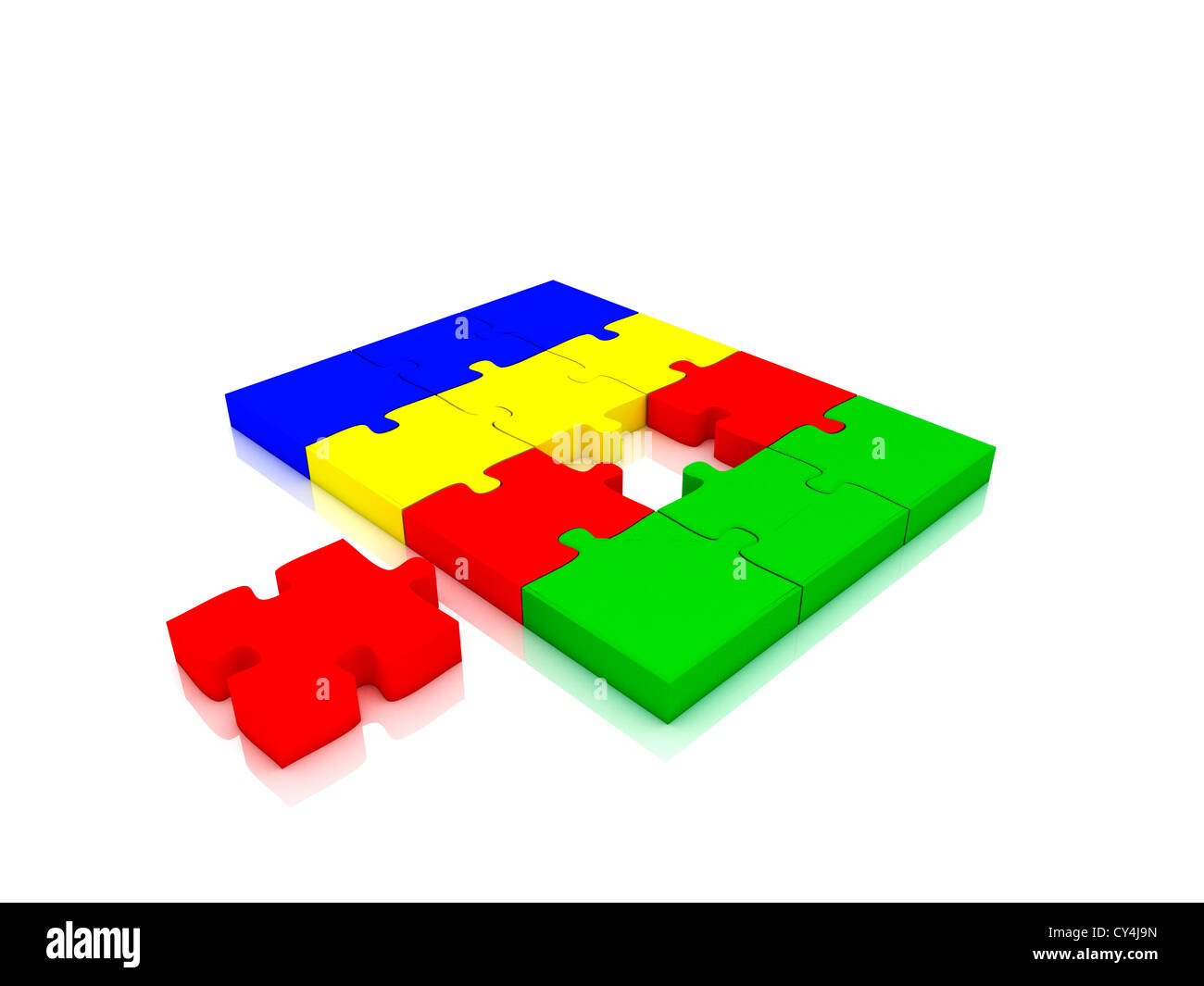 illustration of piece of jigsaw puzzle showing business content Stock ...