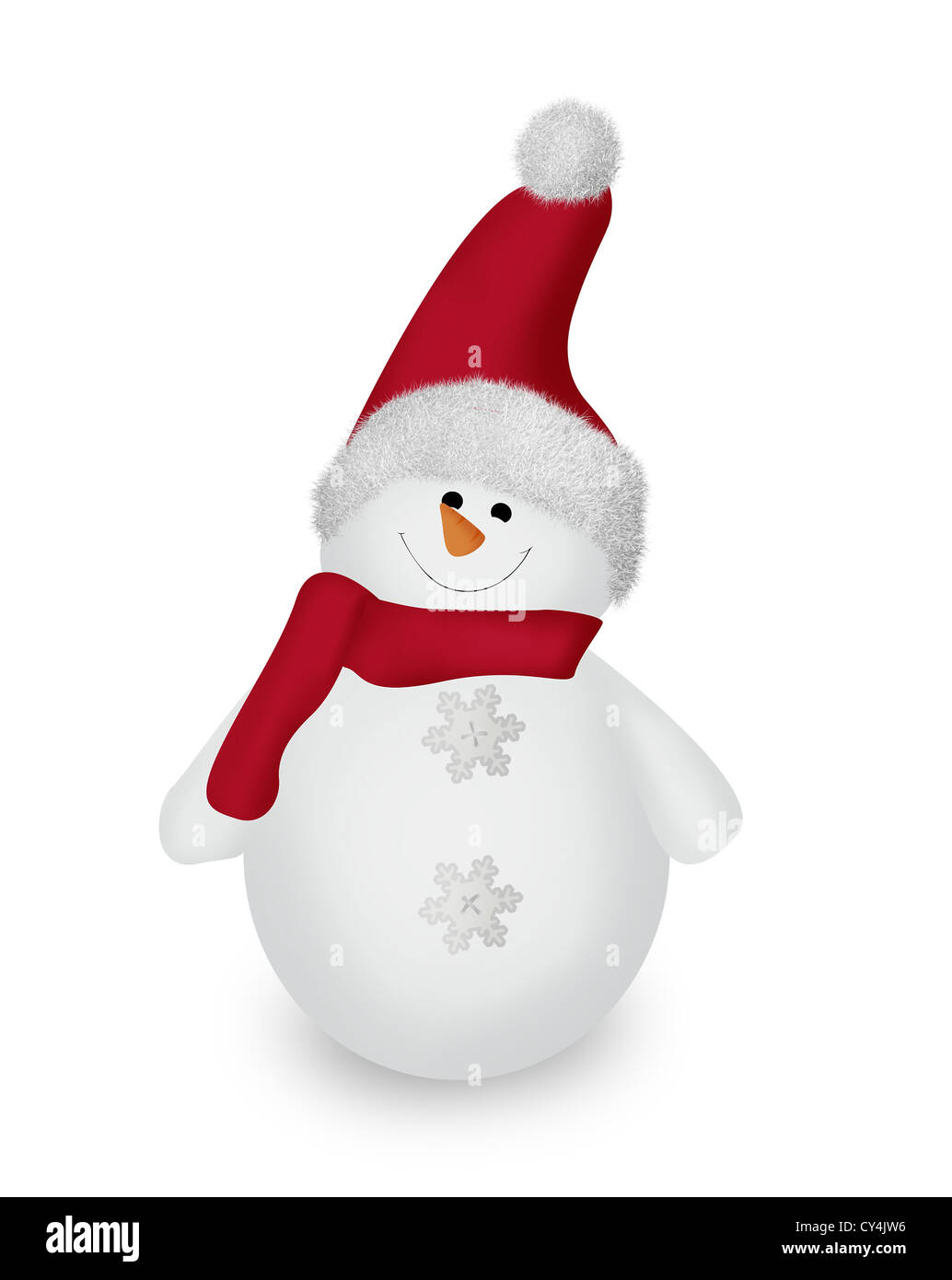 Cute Christmas Snowman wearing a hat and a scarf Stock Photo - Alamy