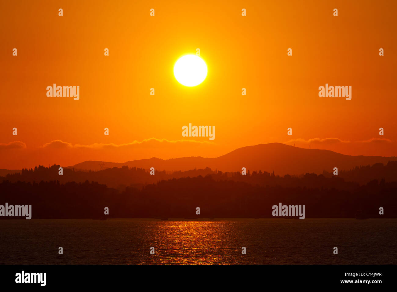 Red sunset sky with dramatic clouds Stock Photo - Alamy