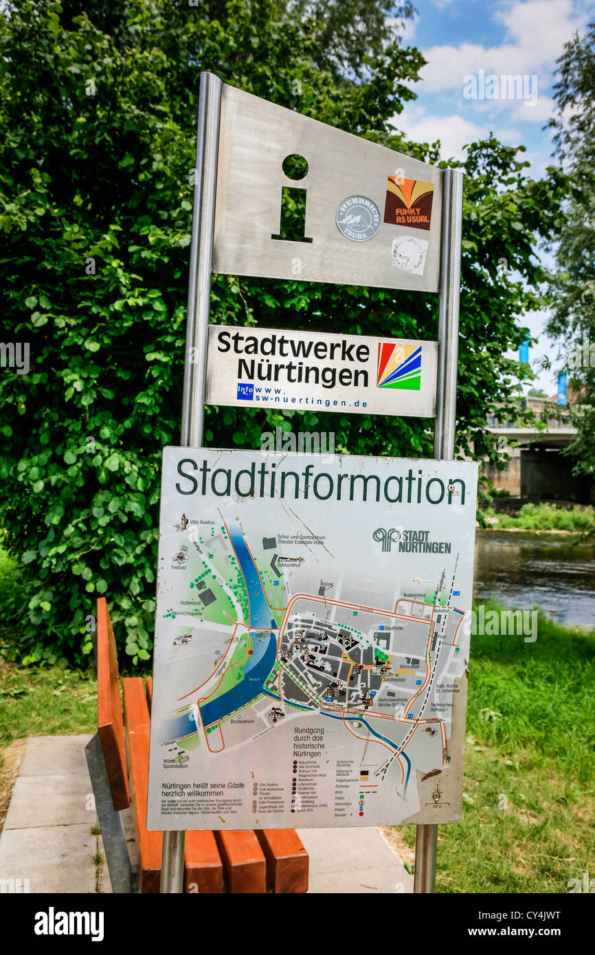 Information sign in Nurtingen Germany Stock Photo