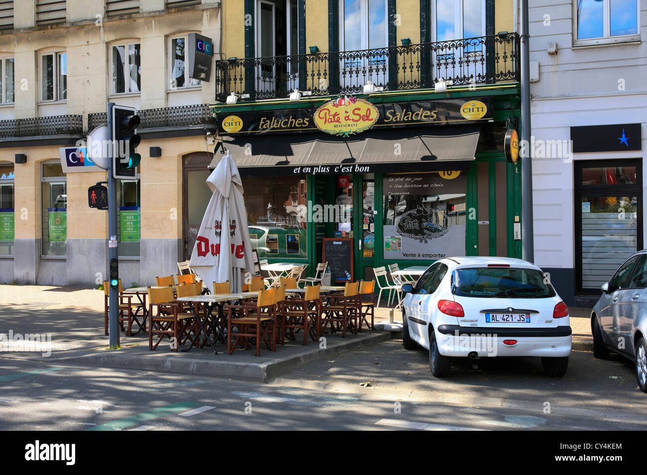 Le Pate a Sal cafe at the junction of Bvd Victor Hugo in Lille France Stock Photo
