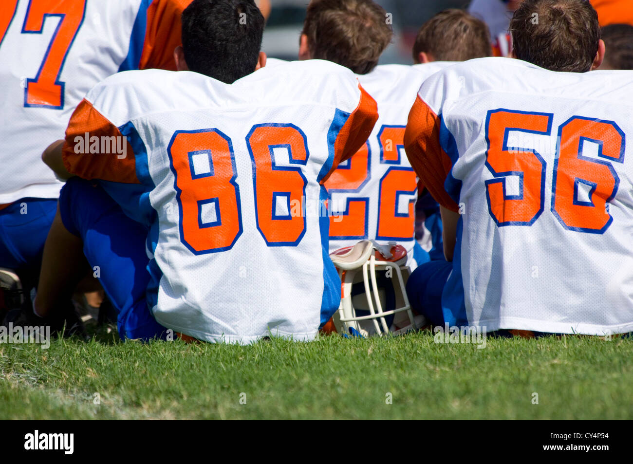 American Football played by young men black and white variation Stock