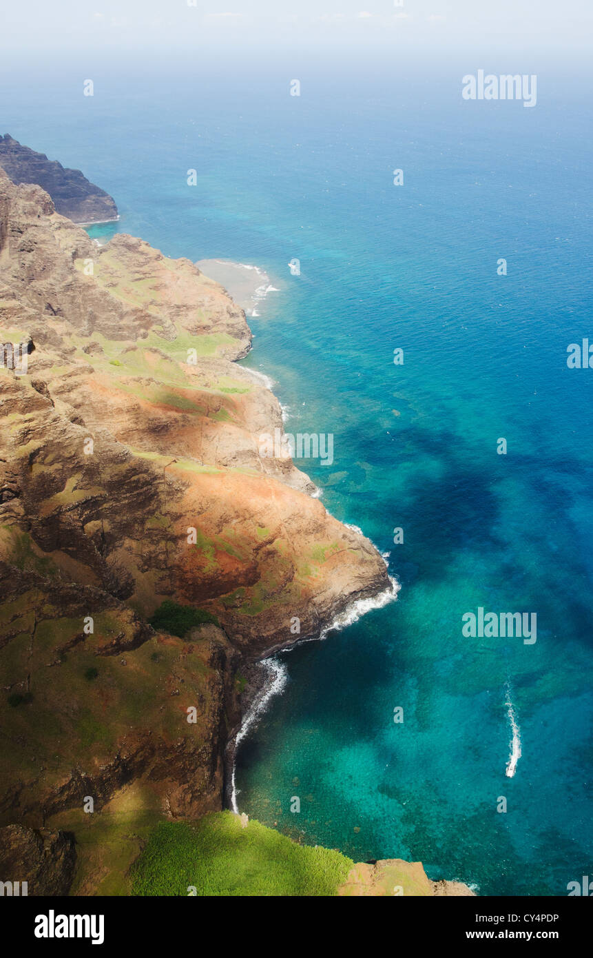 USA, Hawaii, Kauai, Na Pali Coast, Elevated view of coast Stock Photo ...
