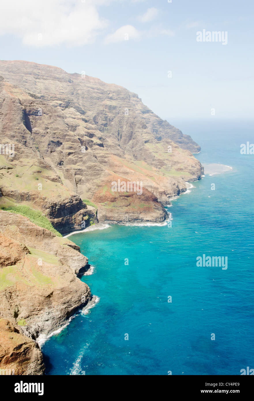 USA, Hawaii, Kauai, Na Pali Coast, Elevated view of coast Stock Photo ...