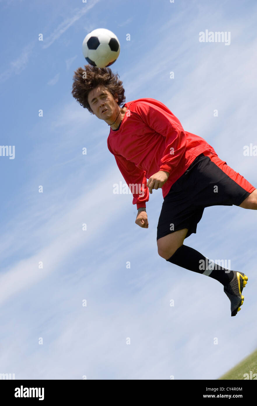 Soccer Football Player making header Stock Photo Alamy