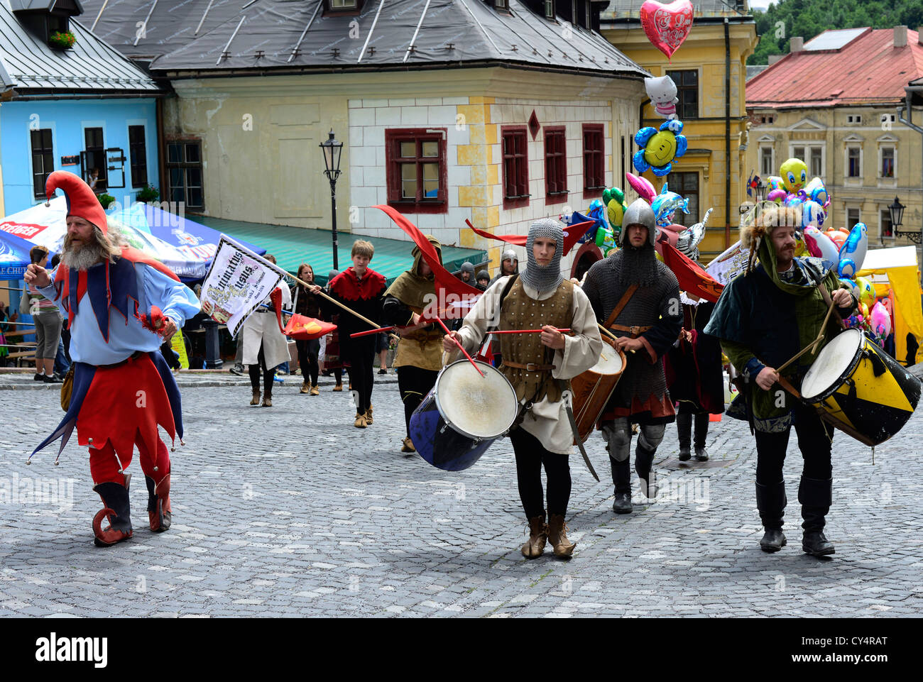 A medieval festival in Banska Stiavnica in Slovakia. Stock Photo