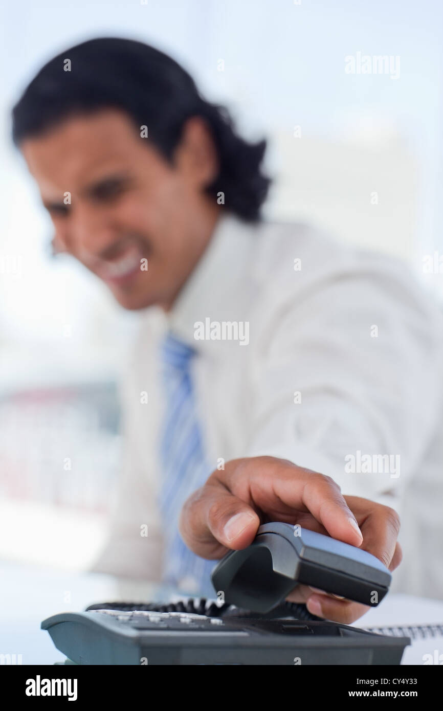 Man putting down the phone hires stock photography and images Alamy