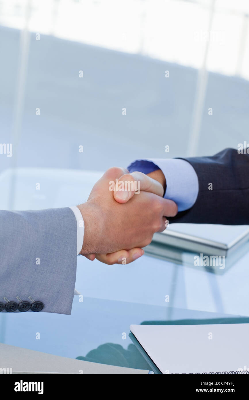 Portrait of a handshake Stock Photo
