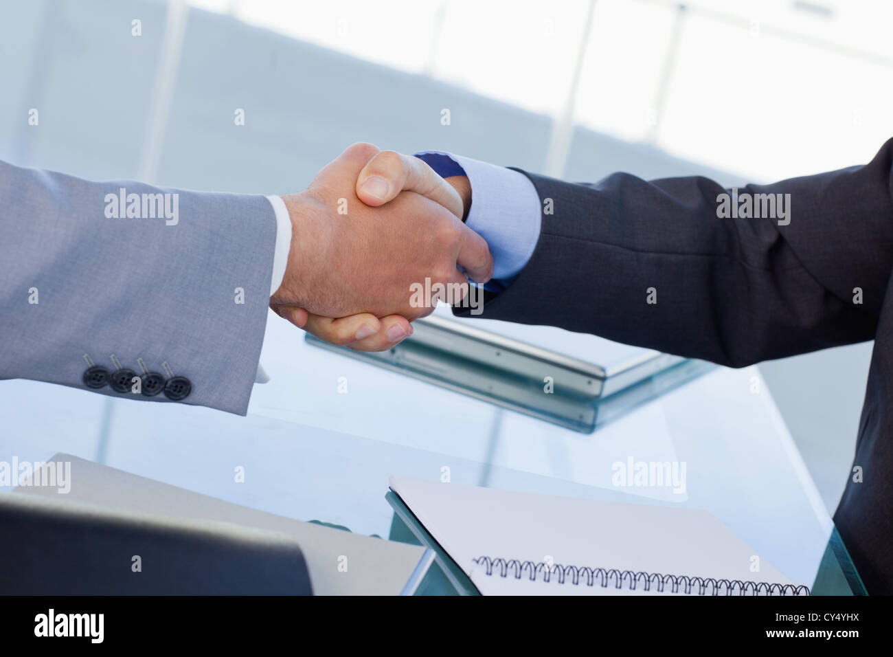 Close up of a handshake Stock Photo
