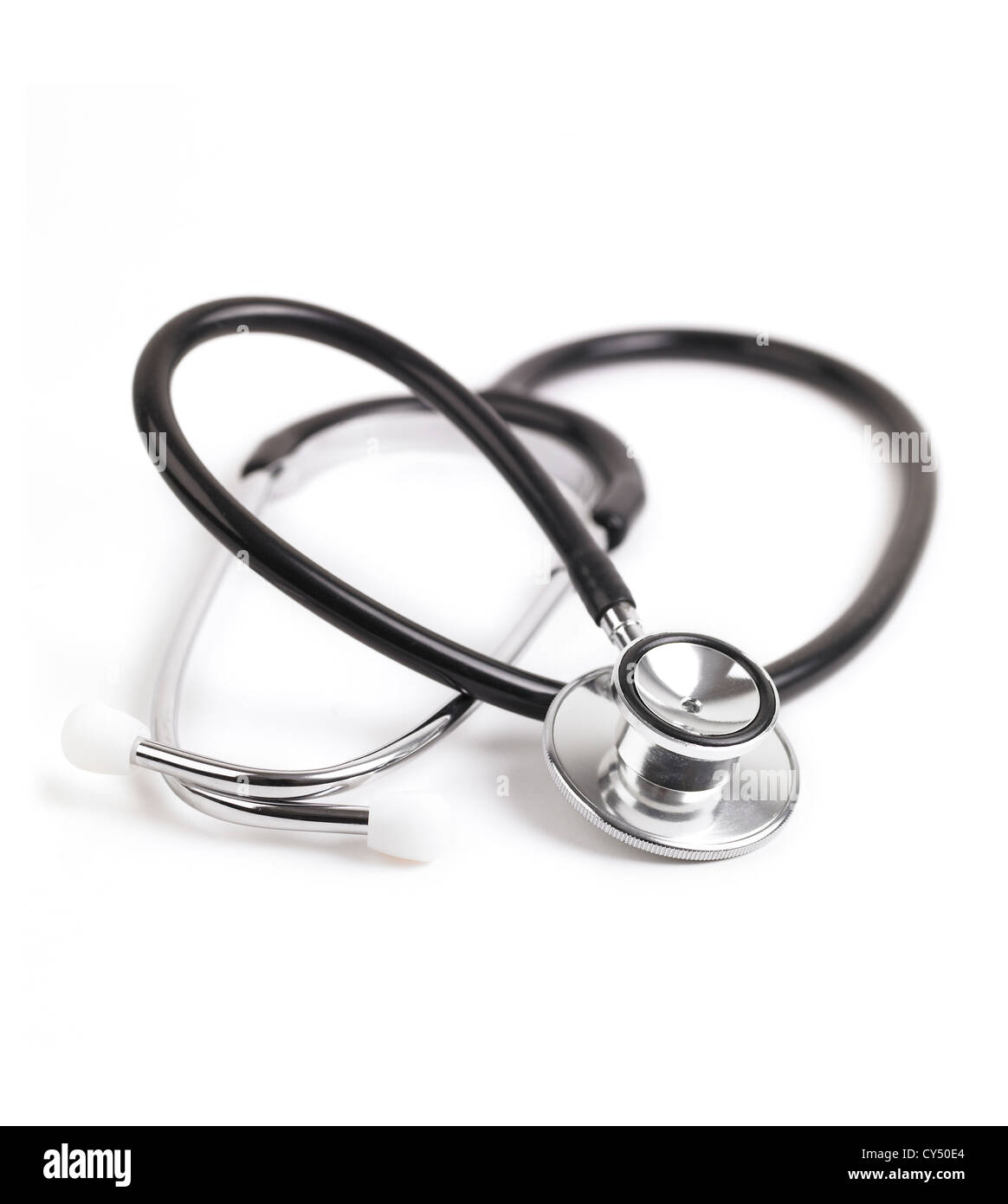 Stethoscope on a white background with heart shaped tube Stock Photo ...