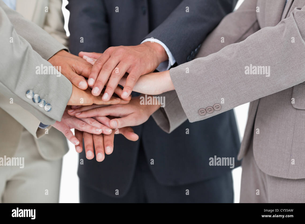 Hands of businesspeople together Stock Photo - Alamy