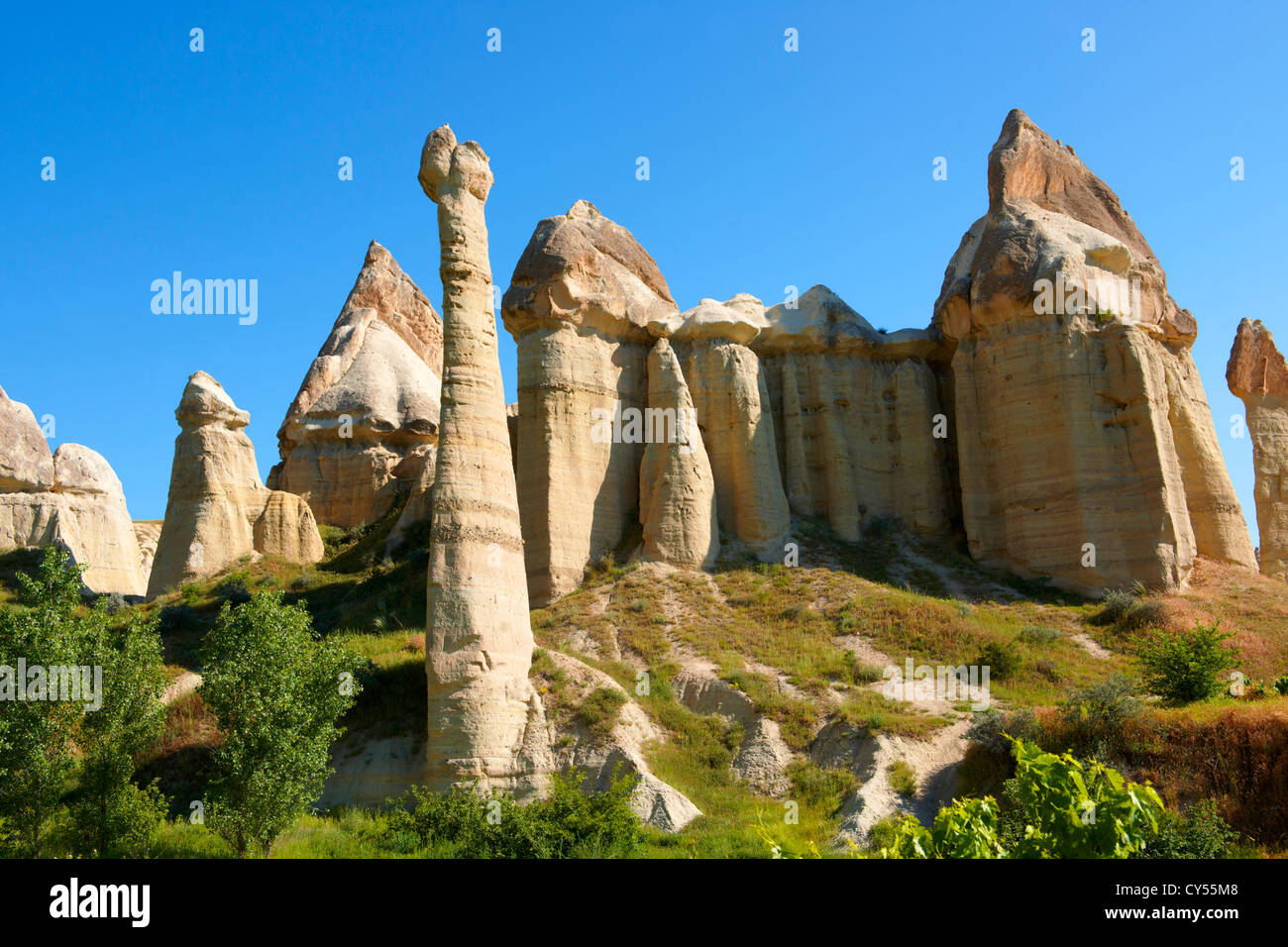 The fairy chimney rock pillar formations of Love Valley, near goreme ...