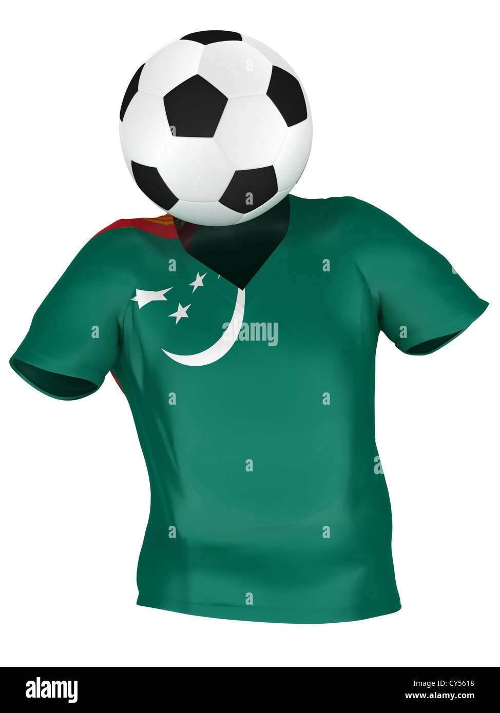 National Soccer Team of Turkmenistan . All Teams Collection . Isolated